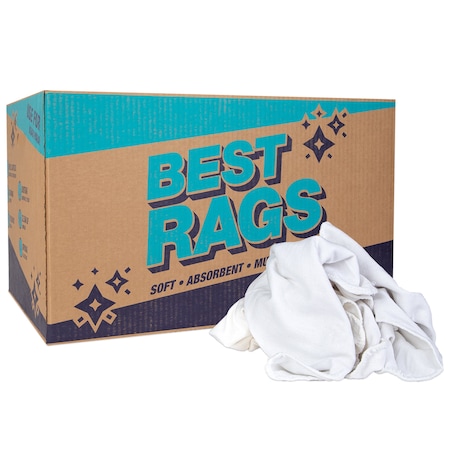 Monarch RW80 Flannel Reclaimed Rags White - 25lb Box R-W80-25
